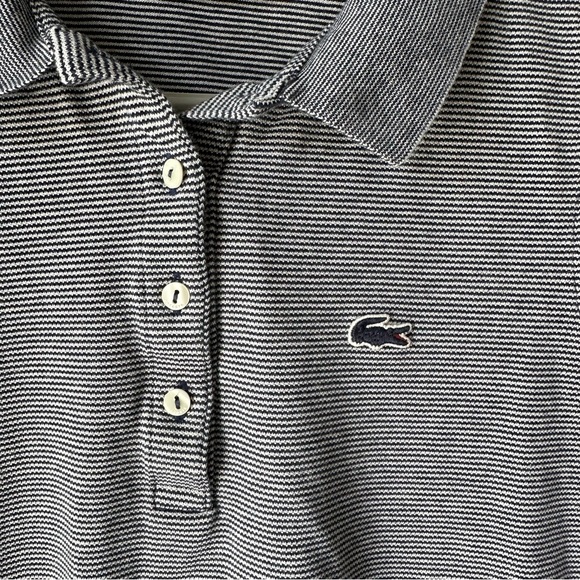 Lacoste // Navy striped Sleeveless Polo shirt Slim fit Size 38 - Picture 6 of 9